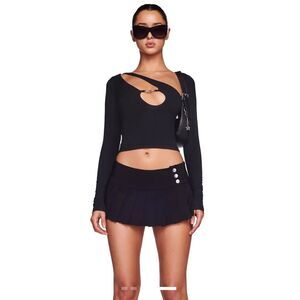 I AM GIA Silene Crop Top in Black XXS NWOT